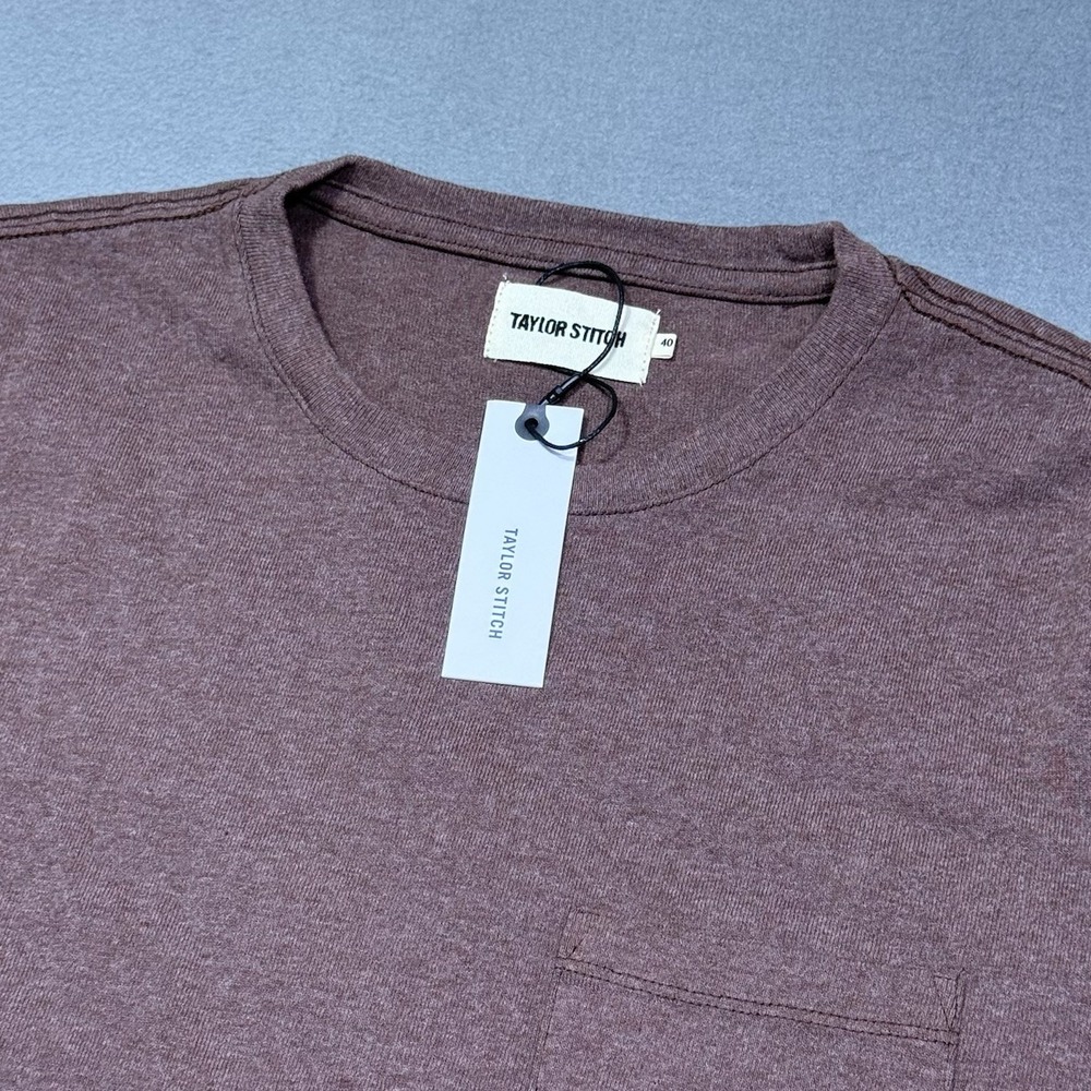 Taylor Stitch Shirt Mens 40 M Burgundy Heavy Bag Tee Normcore Luxury NEW